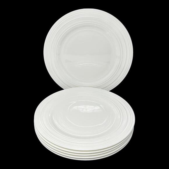 Mikasa Swirl White Bone China Set Of 6 Round Dinner Plates 11 1/4" - Picture 9 of 11